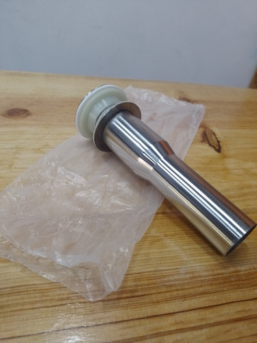 Imagen 5 de 5 de Desague Para Lavamanos Acero Inoxidable Push Boton Mayor-det