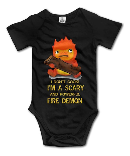 Moda Boutique Ropa Moving Castle Calcifer Baby Jumpsuit Rom.