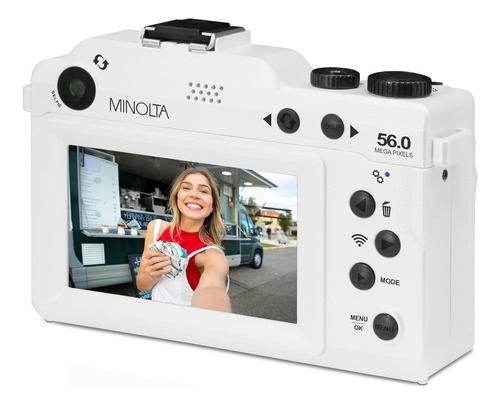 Minolta Mnd65 56 Mp Autofocus / 4k60fps Cámara Ultra Hd Con Wifi Y Dos Placas Frontales Reemplazables