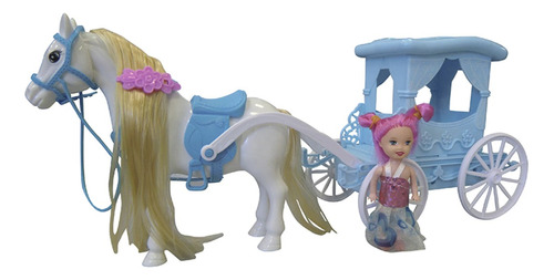 Juguete Carruaje De Princesas Con Accesorios 32 Cm Caballo