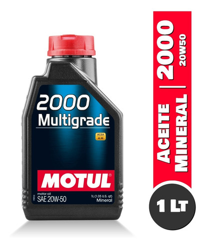 Aceite Motor 20w50 Mineral 2000 Multigrade Motul 1lt