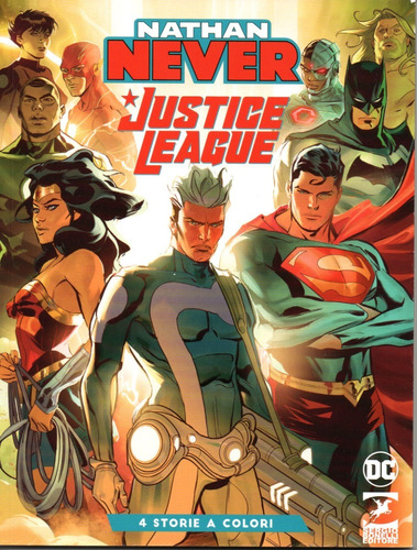 Nathan Never Justice League - 116 Páginas - Em Italiano - Sergio Bonelli Editore - Formato 16 X 21 - Capa Mole - 2022 - Bonellihq Cx25 D23