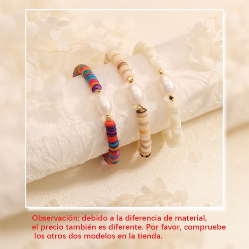 Color Boho Vintage Pearl Pulsera Para Mujeres
