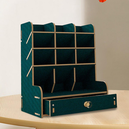 Organizador De Lápiz De Madera Soporte De Pluma Multi Verde