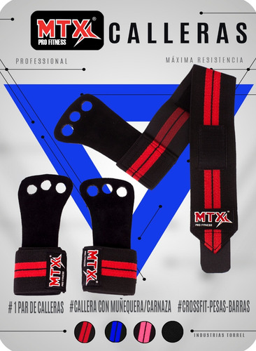 Callera Con Muñequeras Crossfit Gimnasio Pesas Barras Power M Negro
