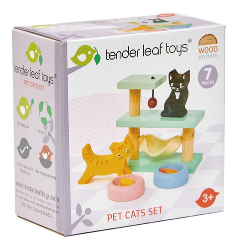 Imagen 1 de 3 de Mesa De Juegos Tender Leaf Toys Para Gatos 7 Pcs Madera Febo