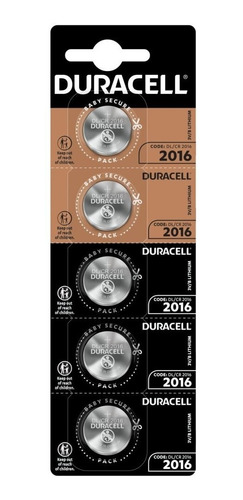 Pack 5 Pilas Cr 2016 Duracell Lithium / Tecnocenter