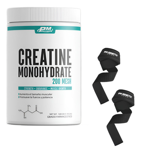 Creatina Monohidratada 200 Mesh 500gr Frasco Pm Genetix