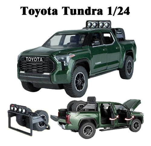 Toyota Tundra Pickup Miniatura Metal Coche Con Luz Y Son [u]