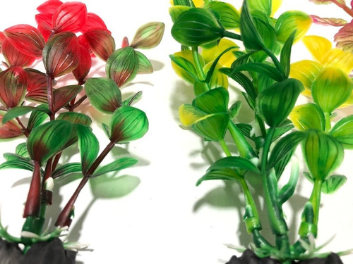 Imagem 5 de 5 de Kit Planta Plástica Aquário 10cm Betta Collor B - 03un.