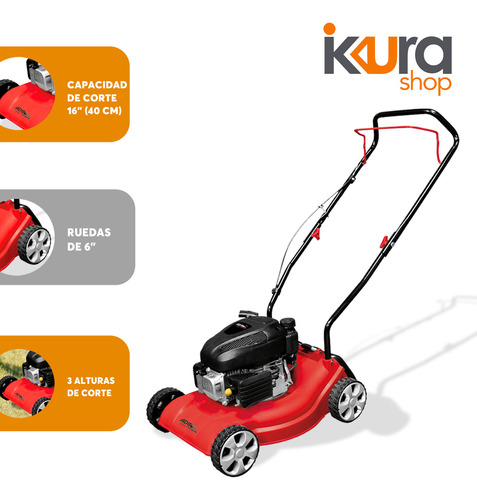Podadora De Césped A Gasolina Adir 13240 Potencia 3hp Rojo