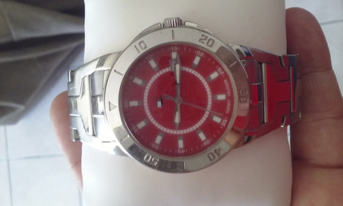 Relógio Tommy Hilfiger Masculino Aço Inox Mostrador Vermelho