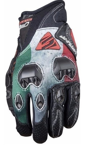 Guantes Moto Five Stunt Evo Italia Flag Con Protecciones