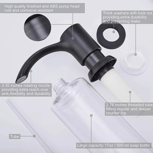 M Dosificador De Detergente De Cocina Negro Mate De Acero