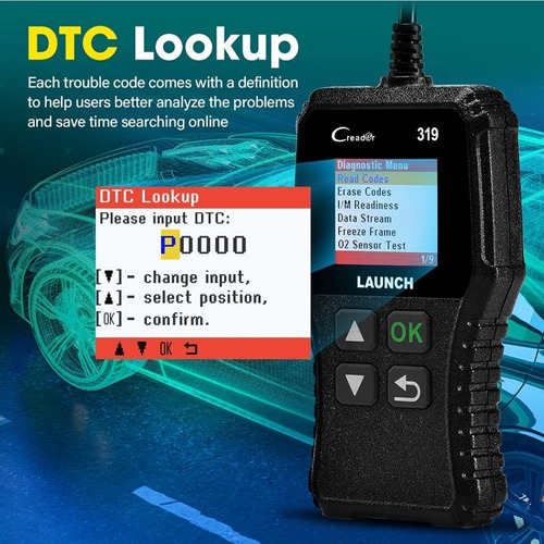 Imagen 2 de 5 de Escáner Automotriz Launch Creader 3001 Obd2 Obdii