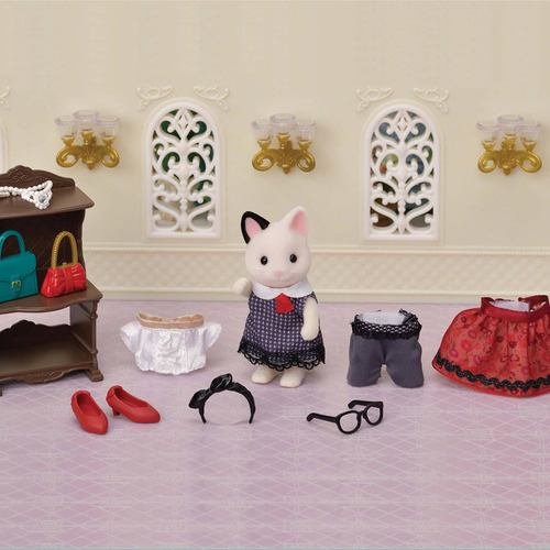 Sylvanian Families Calico Critters - Set Gata Tuxedo Fashion