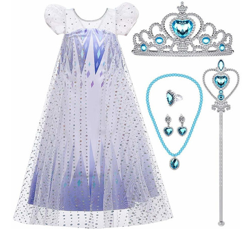 G.c Elsa Dress Disfraz De Princesa Para Niñas Frozen 2 Sequ