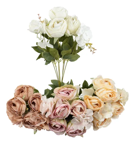 Ramo De Peonia 45cm Bouquet Artificial Calidad Premium