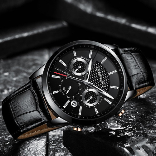 Crrju Reloj De Pulsera Para Hombre De Negocios Con Fecha Aut