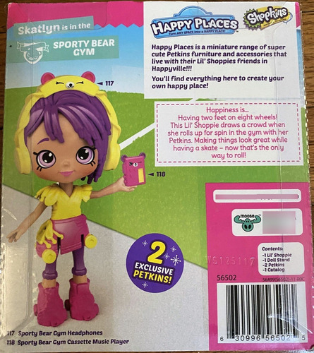 Muñeca Shopkins Happy Places Skatlyn - Bear Gym (Usado)