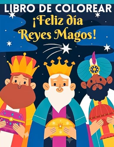 Libro De Colorear Reyes Magos: Niños 3-12 Años