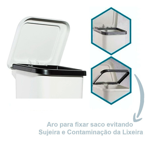 Lixeira Cesto 15 Litros Com Pedal De Piso Resistente Casa