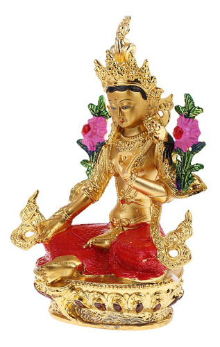 1 Pieza De Aleación Dorada Buda Tántrico Tara Escultura