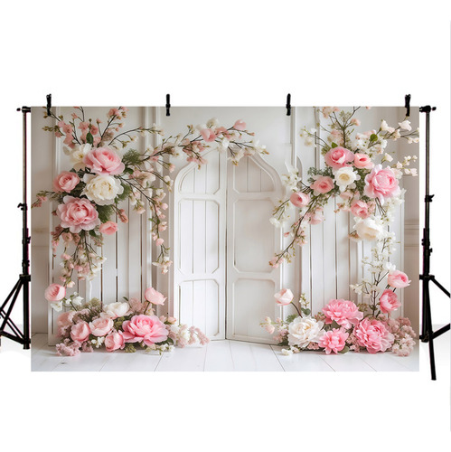 Fondo De Fotografía De Habitación Blanca De Flor De Peonía