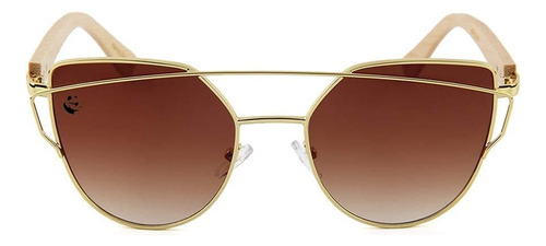 Óculos De Sol Estilo Olho De Gato De Bambu Feminino Com