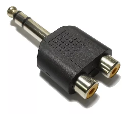 Adaptador Conector Plug 6.5mm Estereo A 2 Jack Rca (hembra)