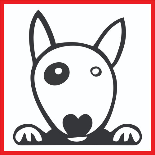 Calco Bull Terrier Vinilo Perro Dog Auto Motos Termos Comp