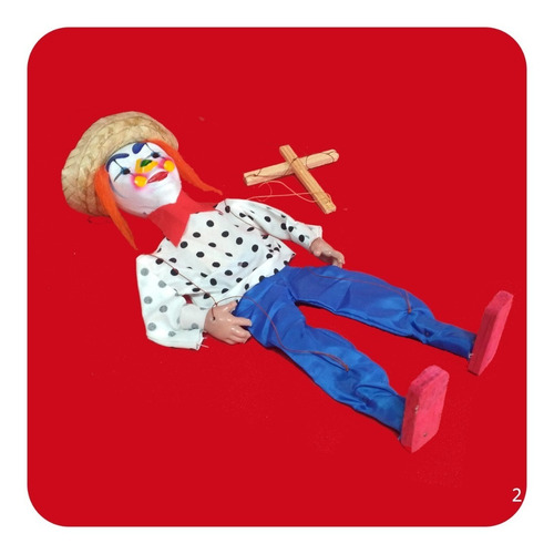 Imagen 2 de 3 de Títere Típico De Hilo Y Madera Marioneta M2 Ttr