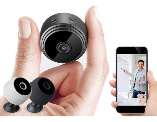 4 Camera Espia Sem Fio Com Som Visão Noturna Escuta Kit Cor Preto