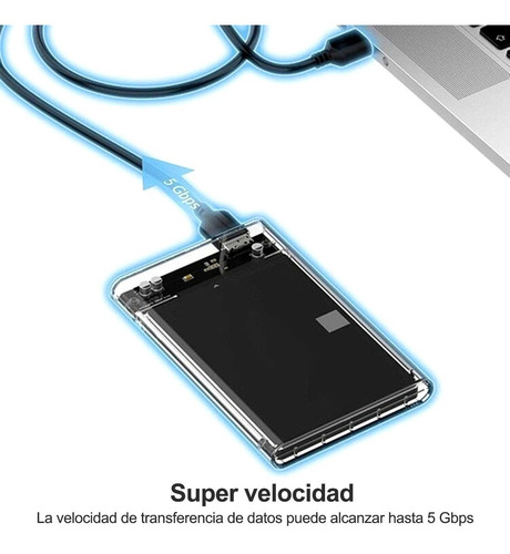 Imagen 5 de 8 de Gabinete Carcasa Disco Duro 2.5 Usb 3.0 Sata Funda Externa