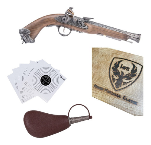 Pistola Co2 Bbs Pirate Flintlock Siglo 18 .177 Plateada Xt C