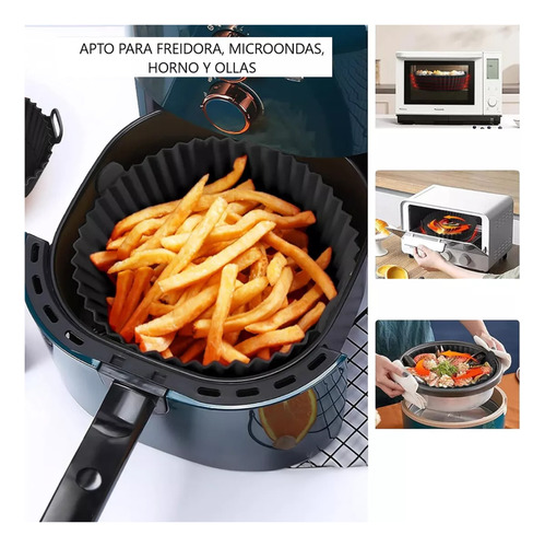 Pack X2 Molde Bandeja Silicona Cuadrada 16cm Freidora Aire Surtido
