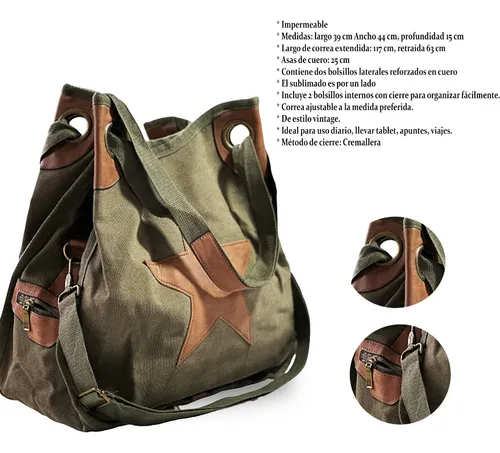 Cartera Bandolera Bolso Urbano Grande Reforzado Moda Mujer