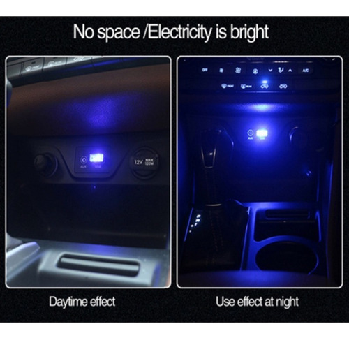 Imagen 3 de 7 de 4pcs Usb Led Mini Luz Inalámbrica Del Coche Iluminación