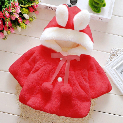 Bebé Niña Invierno Lindo Abrigo Con Capucha Ropa Capa