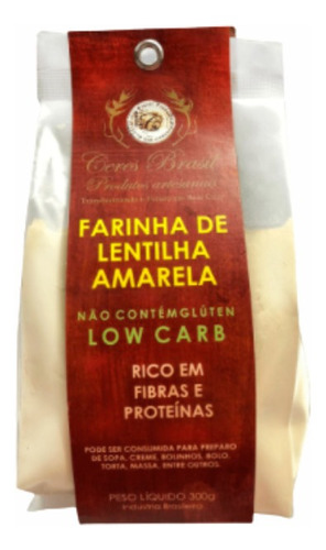 Kit 3x: Farinha De Lentilha Amarela Sem Glúten Ceres 300g