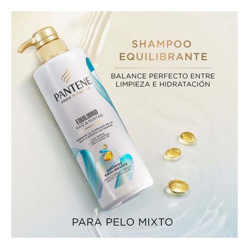 Shampoo Pantene Equilibrio Raíz Y Puntas Cabello Graso 510ml