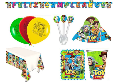 Kit Infantil Decoración Fiesta Toy Story X12 Invitados