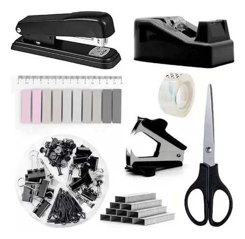 N 8pzs Oficina Kit Engrapadora Y Grapas Tira Completa