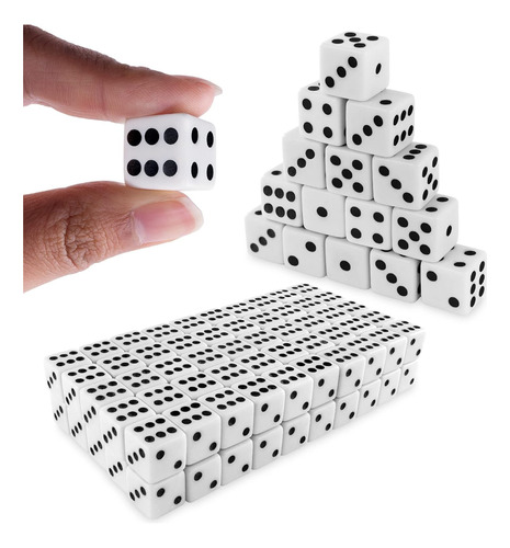 Dados Blancos Estándar De 16 Mm Con Puntos Negros Para Juego