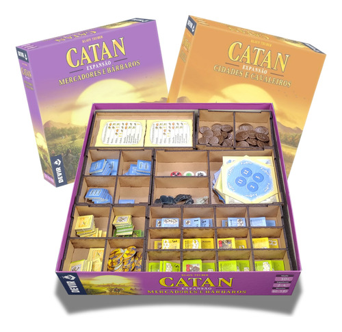 Organizador (insert Mdf) Para Catan: Mercadores E Bárbaros
