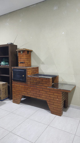 Forno + Fogão A Lenha Pré Moldado Inóx Pintado