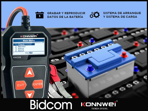 Imagen 6 de 8 de Tester Arranque 12v Probador De Baterías Konnwei Con Pinza