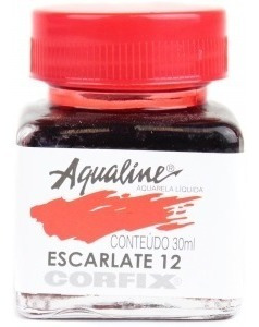 3x Aqualine Aquarela Líquida Aerografia Corfix 30ml Escarla