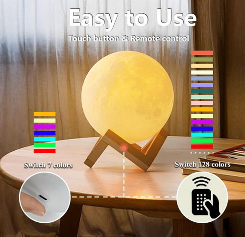 Lámpara De Luna 128 Colores Regalos Para Niños Y Adolescente Color De La Estructura Color De La Pantalla