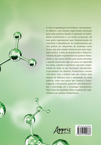Experimentos em química farmacêutica usando salicilatos, de Borges, Rosivaldo dos S.. Editorial Appris Editora e Livraria Eireli - ME, capa mole em português, 2021